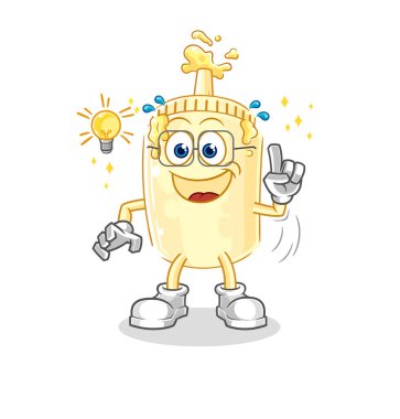 Mayonezin bir fikir karikatürü var. maskot vektosu