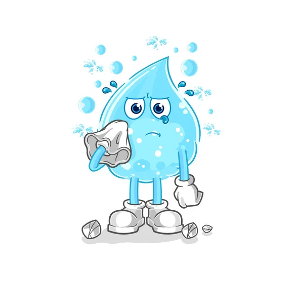 ソーダ水がティッシュで泣く 漫画マスコット ベクトル — ストックベクタ