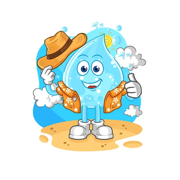 Soda Water Vacation Cartoon Mascot Vecto — Stock Vector