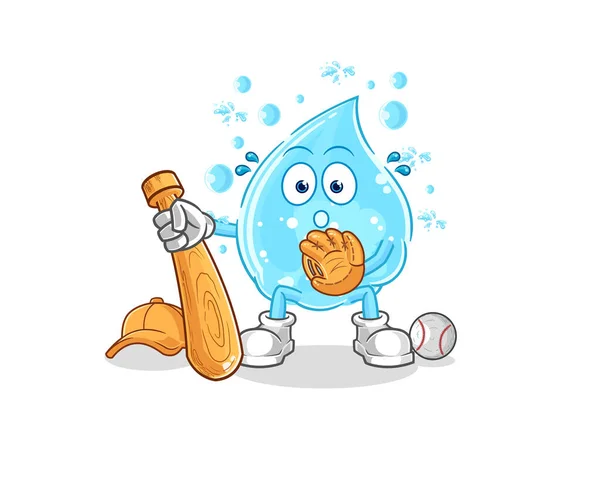 Refrigerante Água Baseball Catcher Desenhos Animados Mascote Desenhos Animados Vecto — Vetor de Stock