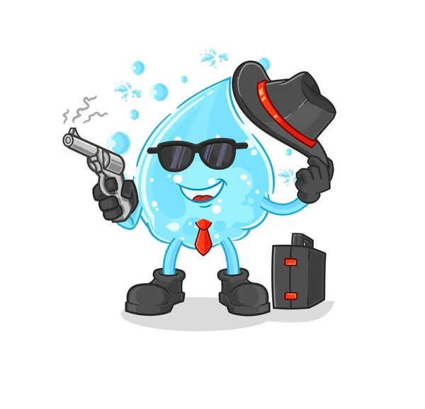 Máfia Água Com Gás Com Carácter Arma Mascote Desenhos Animados — Vetor de Stock