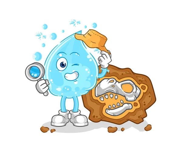 Fosil maskotlu soda arkeologları. çizgi film vektosu