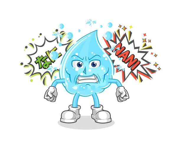 Agua Soda Anime Vector Enojado Caracte Dibujos Animados — Archivo Imágenes Vectoriales