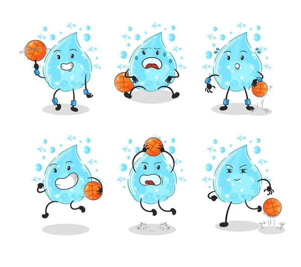 Maden suyu basketbolcusu grup karakteri. maskot vektosu