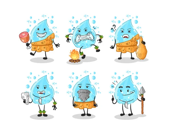 Soda, ilkel insan grubu karakteri. maskot vektosu