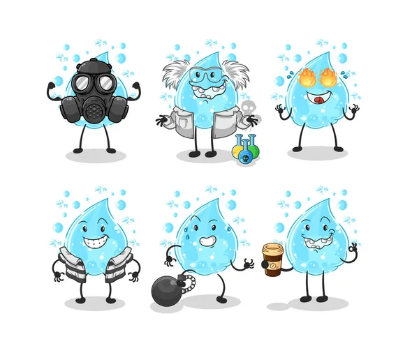 Soda içen kötü adam grup karakteri. karikatür maskotu vektosu