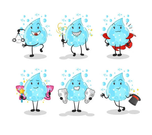 Soda sihirli grup karakteri. karikatür maskotu vektosu