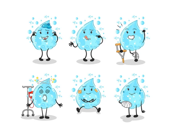 Soda hastası grup karakteri. karikatür maskotu vektosu