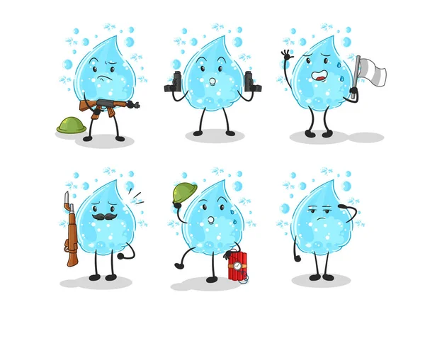 Soda askerleri karakteri. karikatür maskotu vektosu