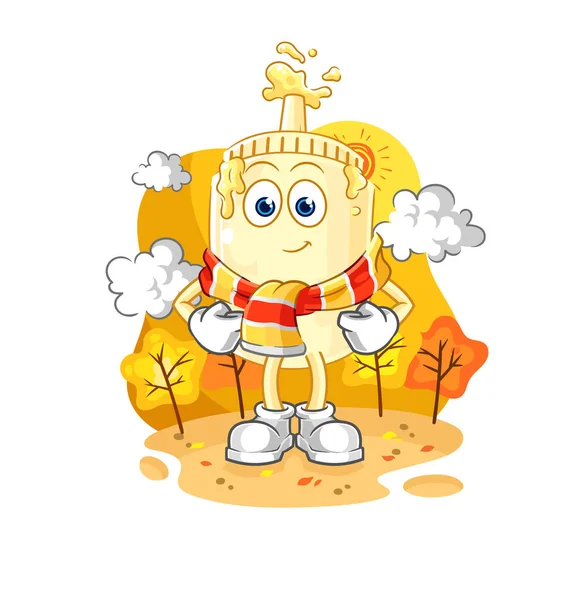 Mayonnaise Autumn Cartoon Mascot Vecto — Stock Vector