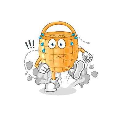 Sepet koşan illüstrasyon. karakter vektosu