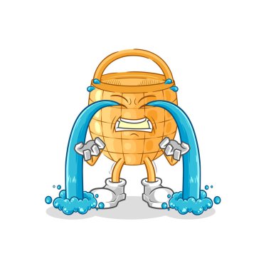 Sepet ağlayan illüstrasyon. karakter vektosu