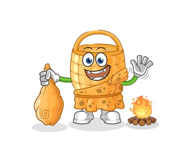 Sepet antik karikatür. karikatür maskotu vektosu