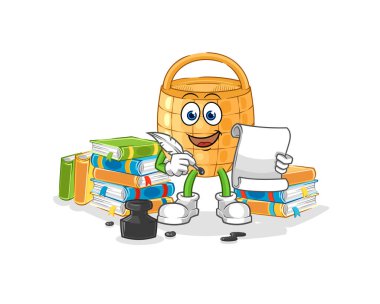 Sepet yazarı vektörü. karikatür