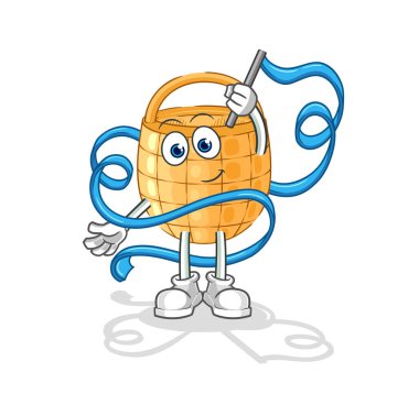 Sepet Ritmik Jimnastik Maskotu. çizgi film vektosu