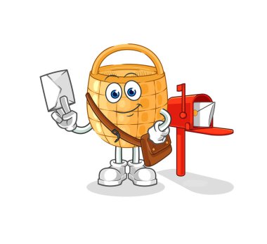 Sepet postacı vektörü. karikatür