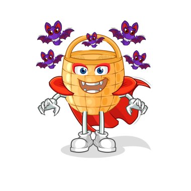 Sepet Drakula illüstrasyonu. karakter vektosu