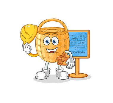 Sepet Mimarı illüstrasyonu. karakter vektosu