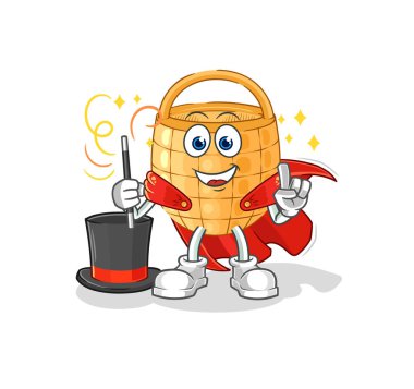 Sepet sihirbazı illüstrasyonu. karakter vektosu