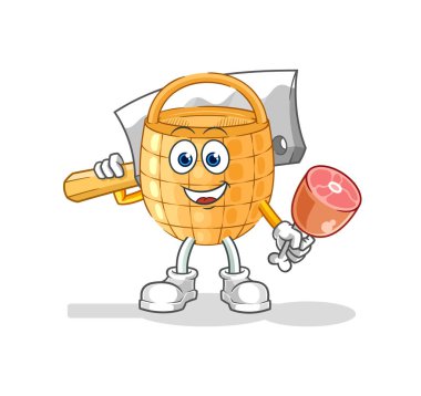 Sepet Kasabı illüstrasyonu. karakter vektosu