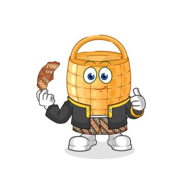 Sepet Java karakteri. karikatür maskotu vektosu