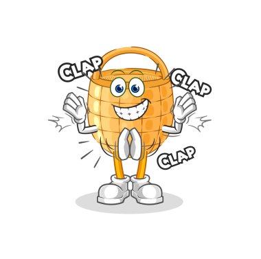 Sepet alkışı illüstrasyonu. karakter vektosu