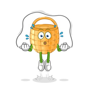 Sepet atlama ipi egzersizi. karakter vektosu