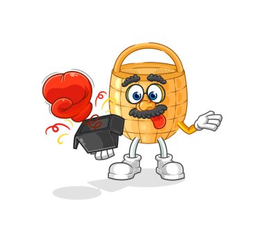 Kutudaki şaka eldiveni. çizgi film maskotu