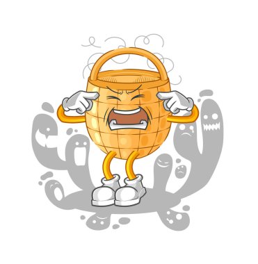 Depresyondaki basket karakteri. çizgi film vektosu