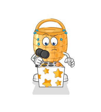 Sepet oyunu bir köstebek maskotunu öldürdü. çizgi film vektosu