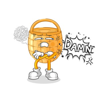 the basket very pissed off illustration. character vecto