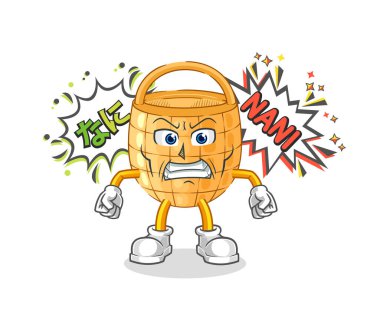 Sepet anime kızgın vektörü. karikatür