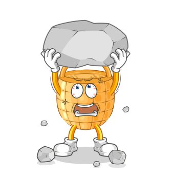 sepet kaldırma rock çizgi film karakteri vekto