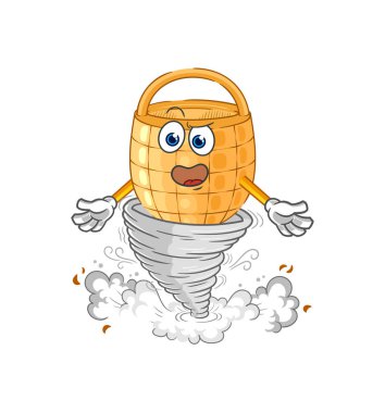 Kasırga çizgi film karakteri vektosu.