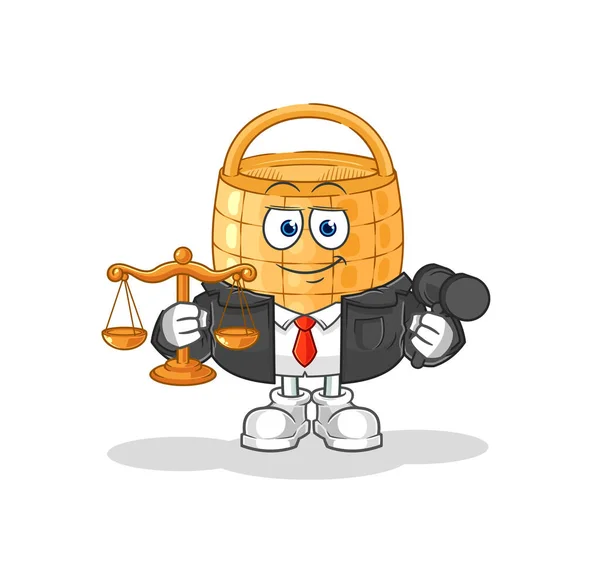 Καρτούν Του Δικηγόρου Μασκότ Κινουμένων Σχεδίων Vecto — Διανυσματικό Αρχείο