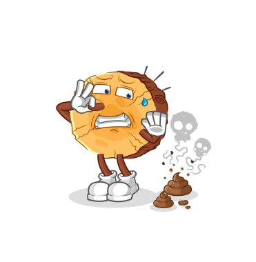 Kokuşmuş atık resimli yuvarlak kütük. karakter vektosu