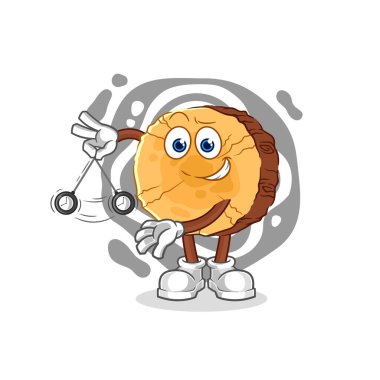 Yuvarlak günlük hipnotize edici çizgi film. karikatür maskotu vektosu