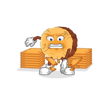 Yuvarlak günlük karate maskotu. çizgi film vektosu