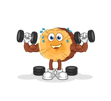 Yuvarlak günlük ağırlık idmanı illüstrasyonu. karakter vektosu