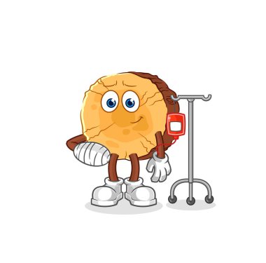 IV Illustrasyon 'daki yuvarlak kütük hasta. karakter vektosu