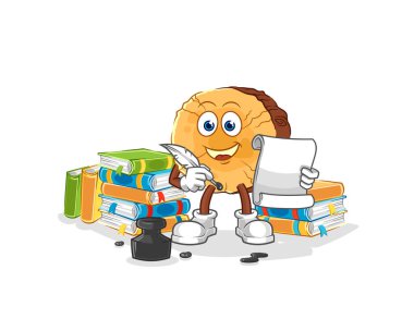 Yuvarlak günlük yazar vektörü. karikatür