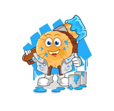 Yuvarlak günlük ressamı çizimi. karakter vektosu