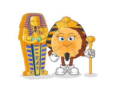 Yuvarlak günlük eski Mısır çizgi filmi. karikatür maskotu vektosu