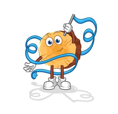 Yuvarlak Ritmik Jimnastik Maskotu. çizgi film vektosu