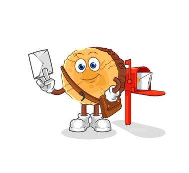 Yuvarlak günlük postacı vektörü. karikatür