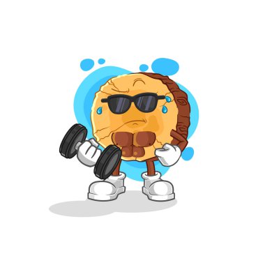 Halter vektörünü kaldıran yuvarlak kütük. karikatür