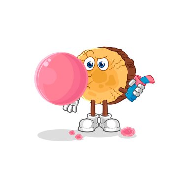 Yuvarlak sakız çiğneme vektörü. karikatür