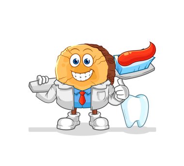 Yuvarlak günlük dişçi illüstrasyonu. karakter vektosu