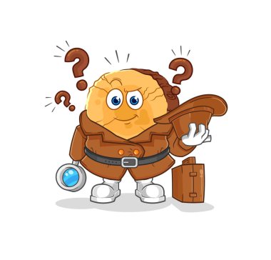 Yuvarlak günlük dedektif vektörü. karikatür