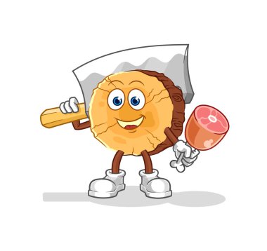 Yuvarlak günlük Kasap illüstrasyonu. karakter vektosu